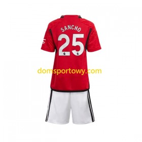Koszulka Manchester United Sancho 25 Dziecięcy Domowe Koszulki Piłkarskie 2023-2024 Krótki Rękaw